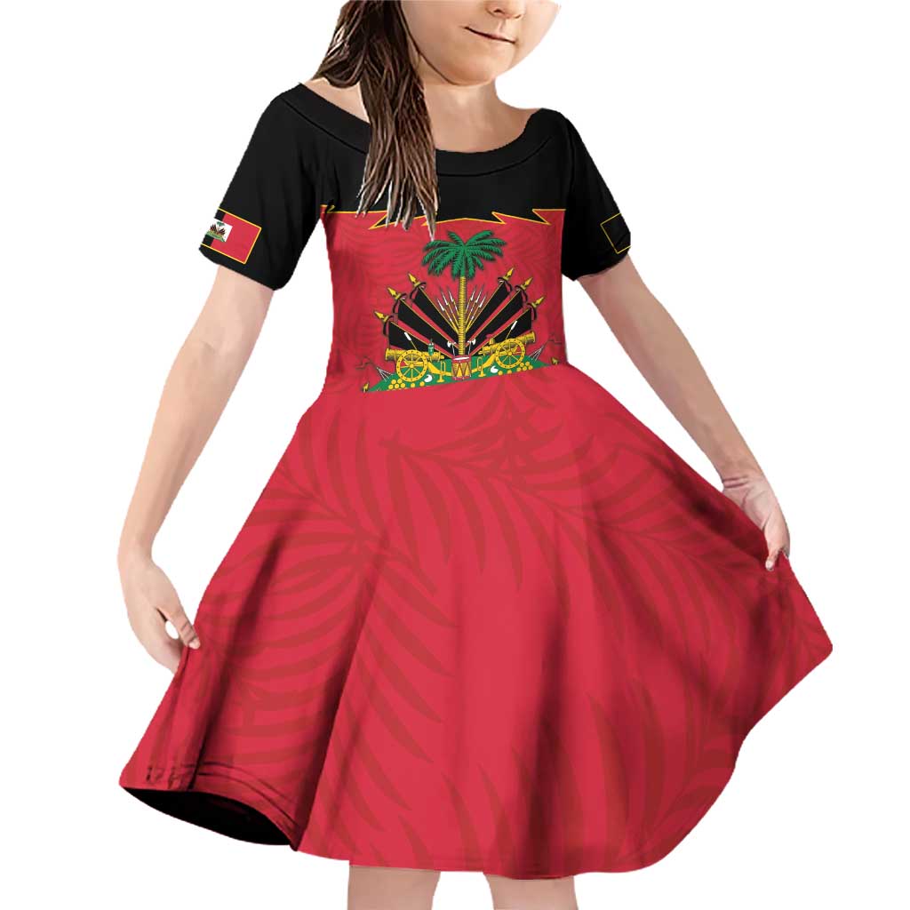 Personalized Haiti 1964 Family Matching Off Shoulder Short Dress and Hawaiian Shirt Coat Of Arms Flag Style