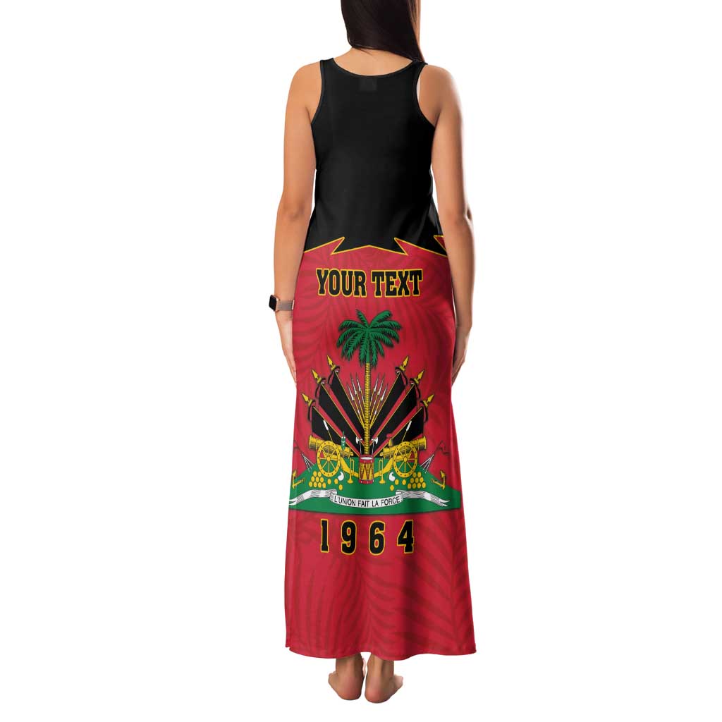 Personalized Haiti 1964 Family Matching Tank Maxi Dress and Hawaiian Shirt Coat Of Arms Flag Style
