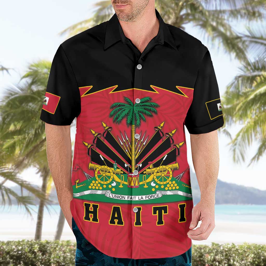 Personalized Haiti 1964 Hawaiian Shirt Coat Of Arms Flag Style