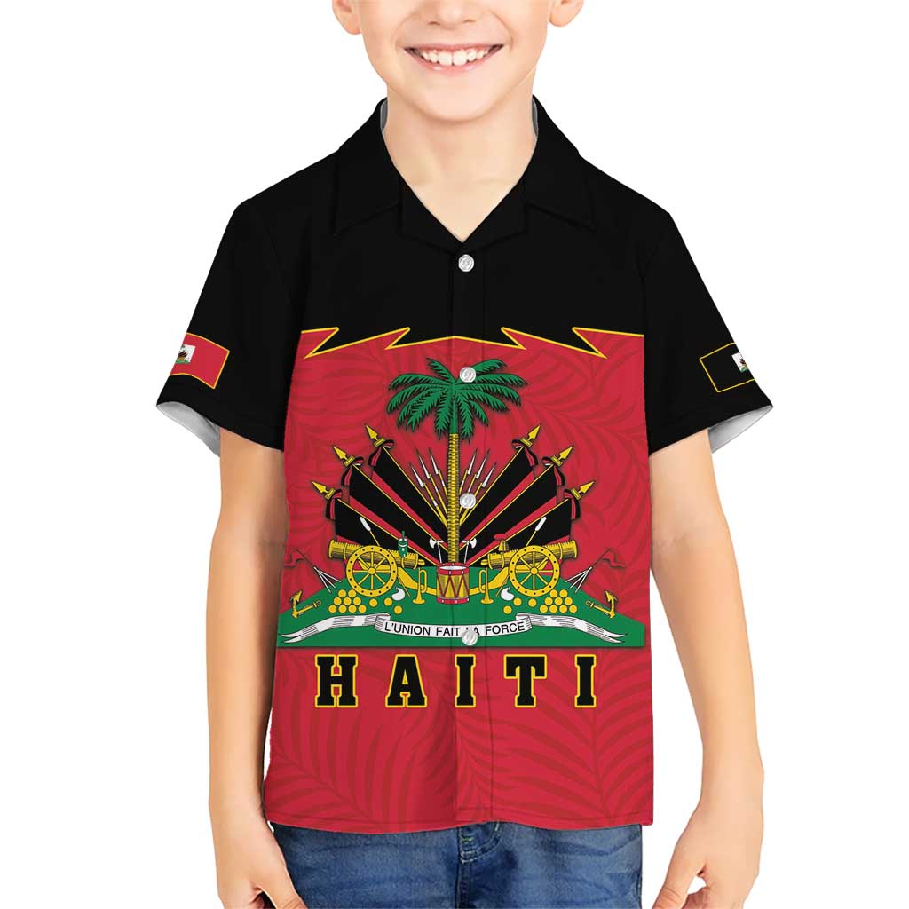 Personalized Haiti 1964 Kid Hawaiian Shirt Coat Of Arms Flag Style