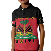 Personalized Haiti 1964 Kid Polo Shirt Coat Of Arms Flag Style