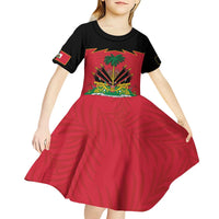 Personalized Haiti 1964 Kid Short Sleeve Dress Coat Of Arms Flag Style