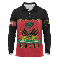 Personalized Haiti 1964 Long Sleeve Polo Shirt Coat Of Arms Flag Style
