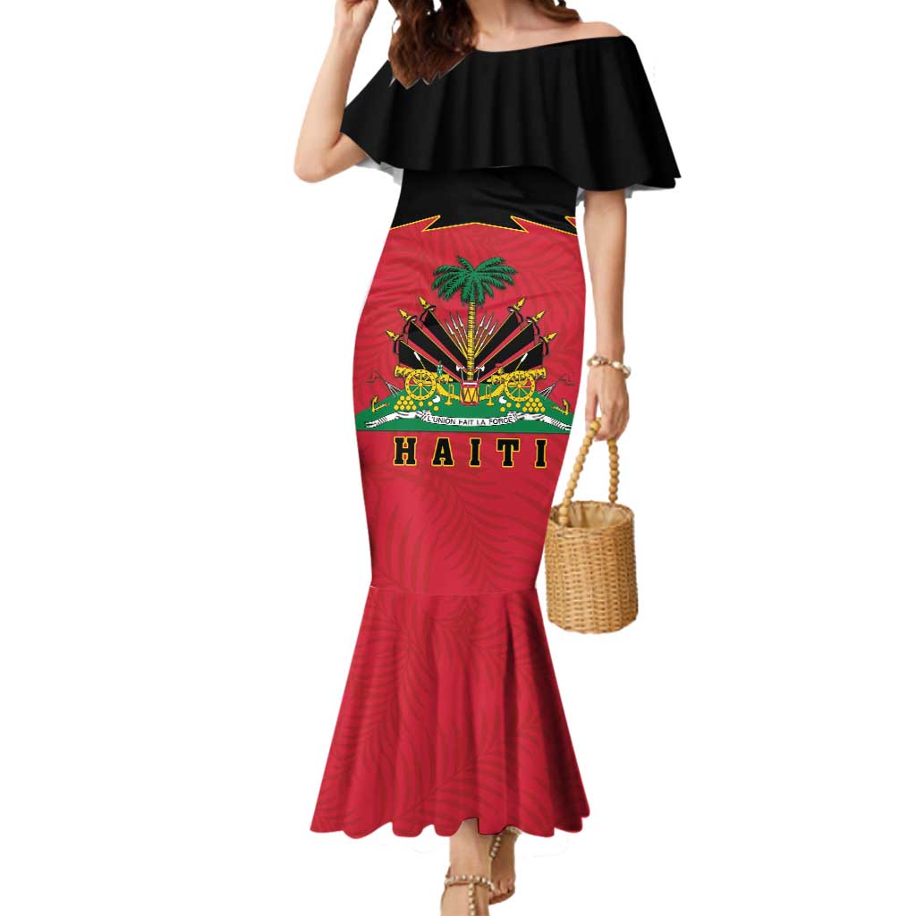 Personalized Haiti 1964 Mermaid Dress Coat Of Arms Flag Style