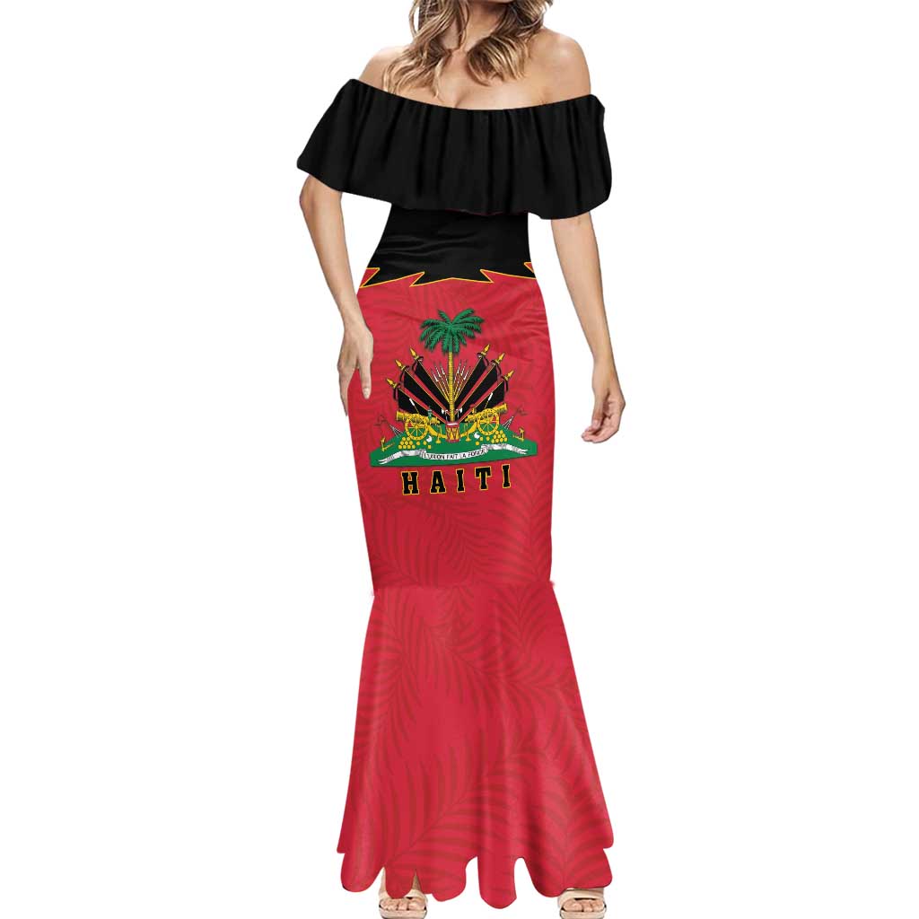 Personalized Haiti 1964 Mermaid Dress Coat Of Arms Flag Style