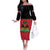 Personalized Haiti 1964 Off The Shoulder Long Sleeve Dress Coat Of Arms Flag Style