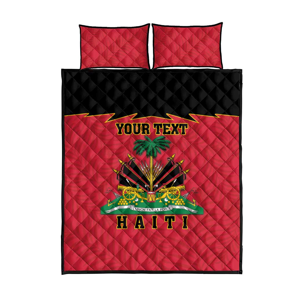 Personalized Haiti 1964 Quilt Bed Set Coat Of Arms Flag Style