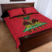 Personalized Haiti 1964 Quilt Bed Set Coat Of Arms Flag Style