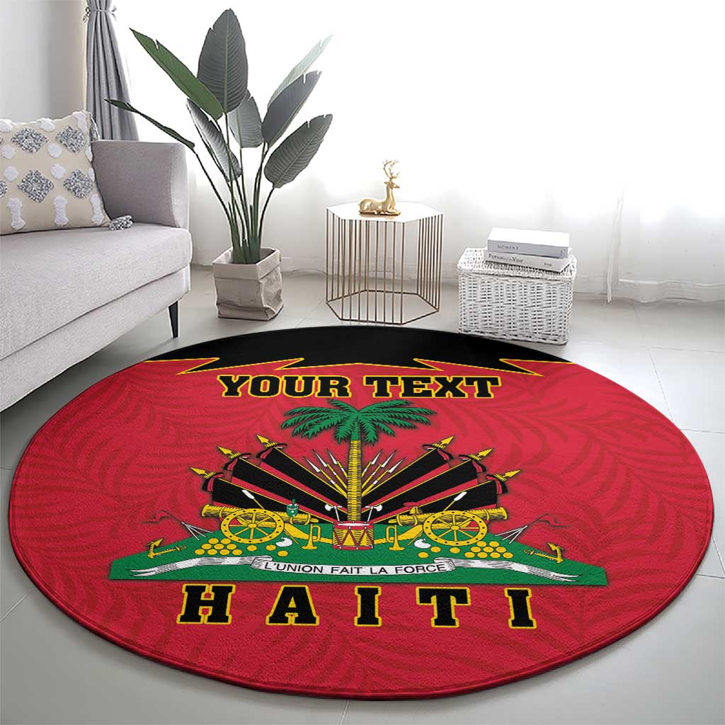 Personalized Haiti 1964 Round Carpet Coat Of Arms Flag Style
