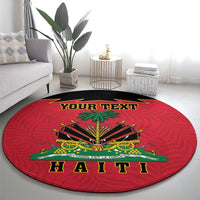 Personalized Haiti 1964 Round Carpet Coat Of Arms Flag Style