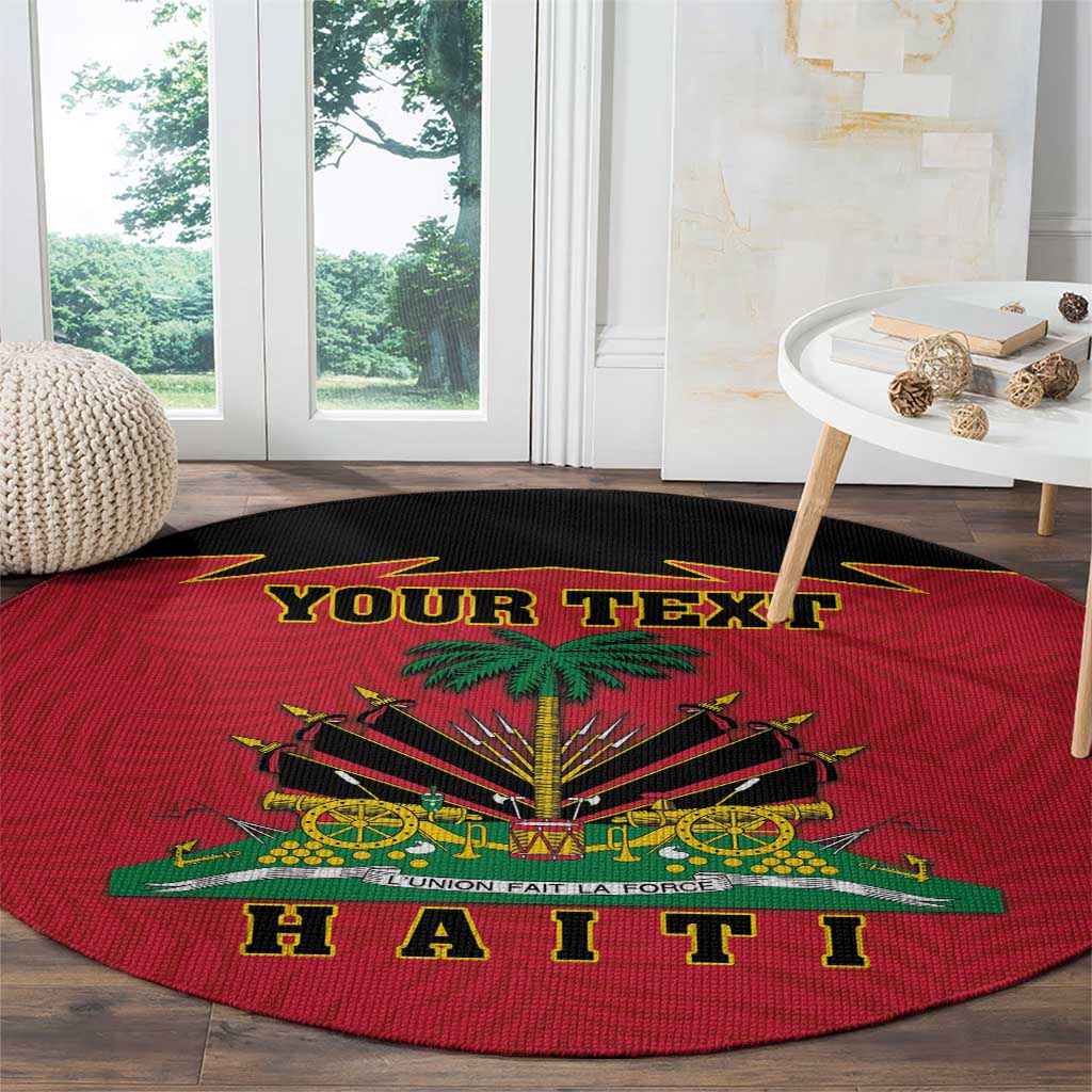 Personalized Haiti 1964 Round Carpet Coat Of Arms Flag Style