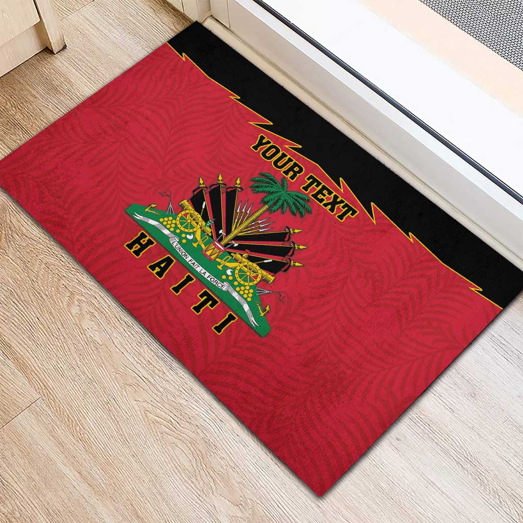 Personalized Haiti 1964 Rubber Doormat Coat Of Arms Flag Style