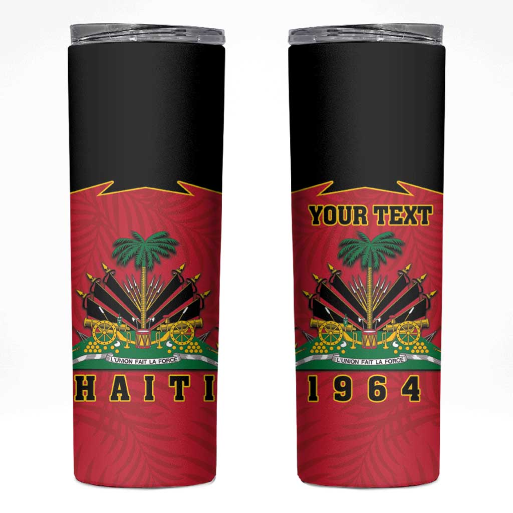 Personalized Haiti 1964 Skinny Tumbler Coat Of Arms Flag Style