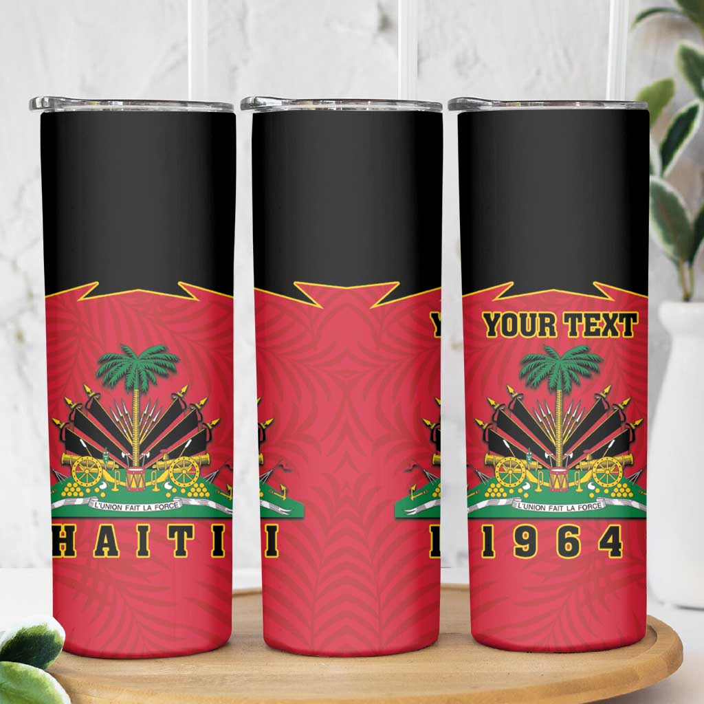 Personalized Haiti 1964 Skinny Tumbler Coat Of Arms Flag Style