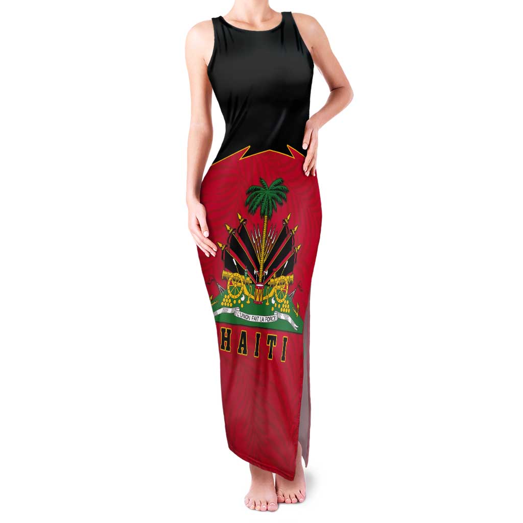 Personalized Haiti 1964 Tank Maxi Dress Coat Of Arms Flag Style