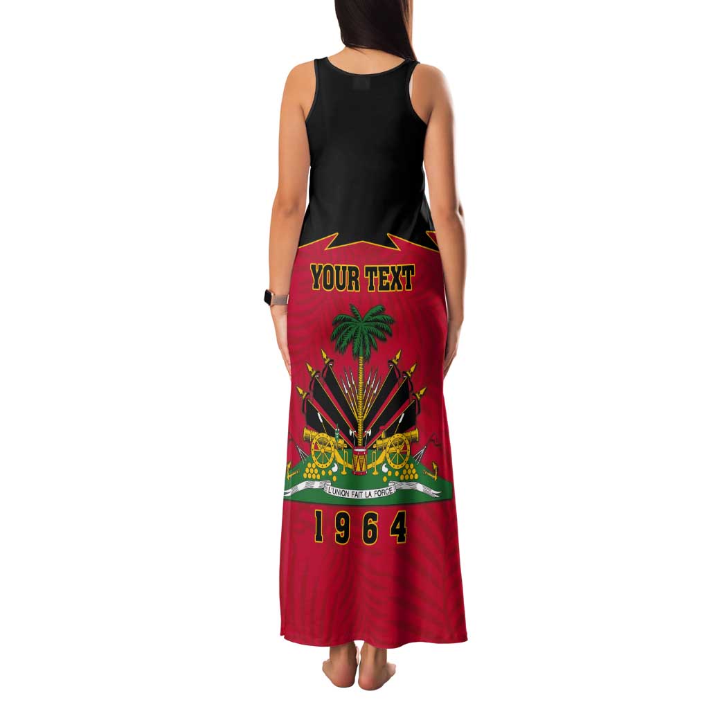 Personalized Haiti 1964 Tank Maxi Dress Coat Of Arms Flag Style