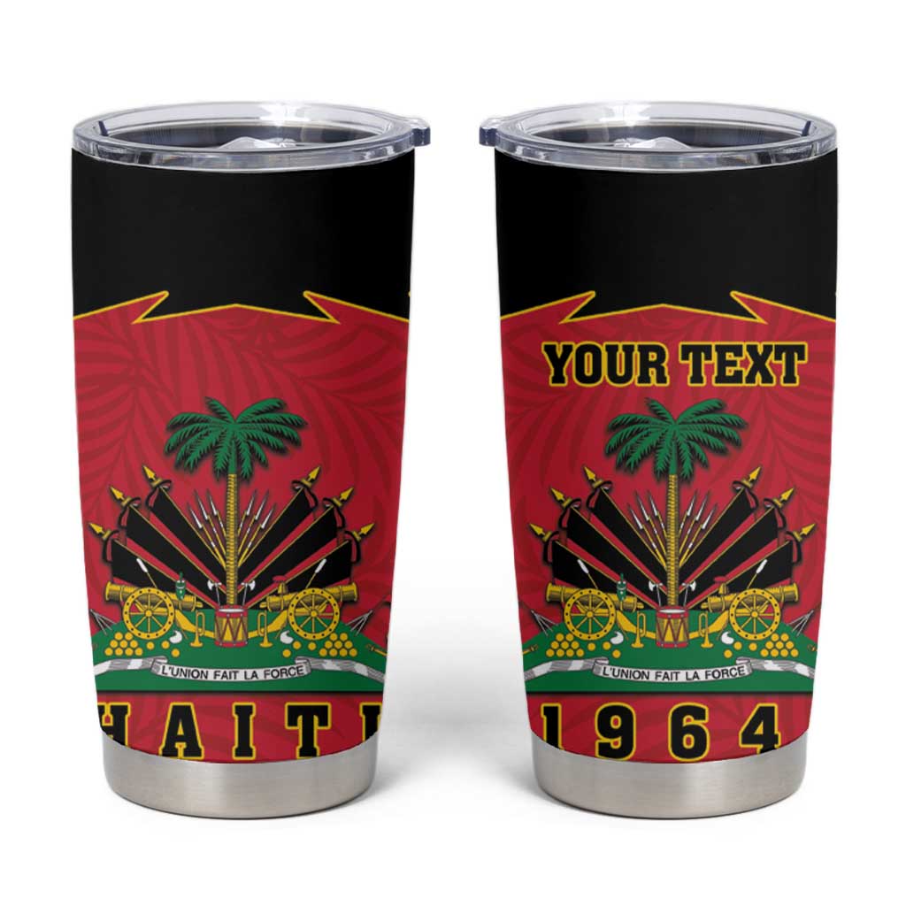 Personalized Haiti 1964 Tumbler Cup Coat Of Arms Flag Style
