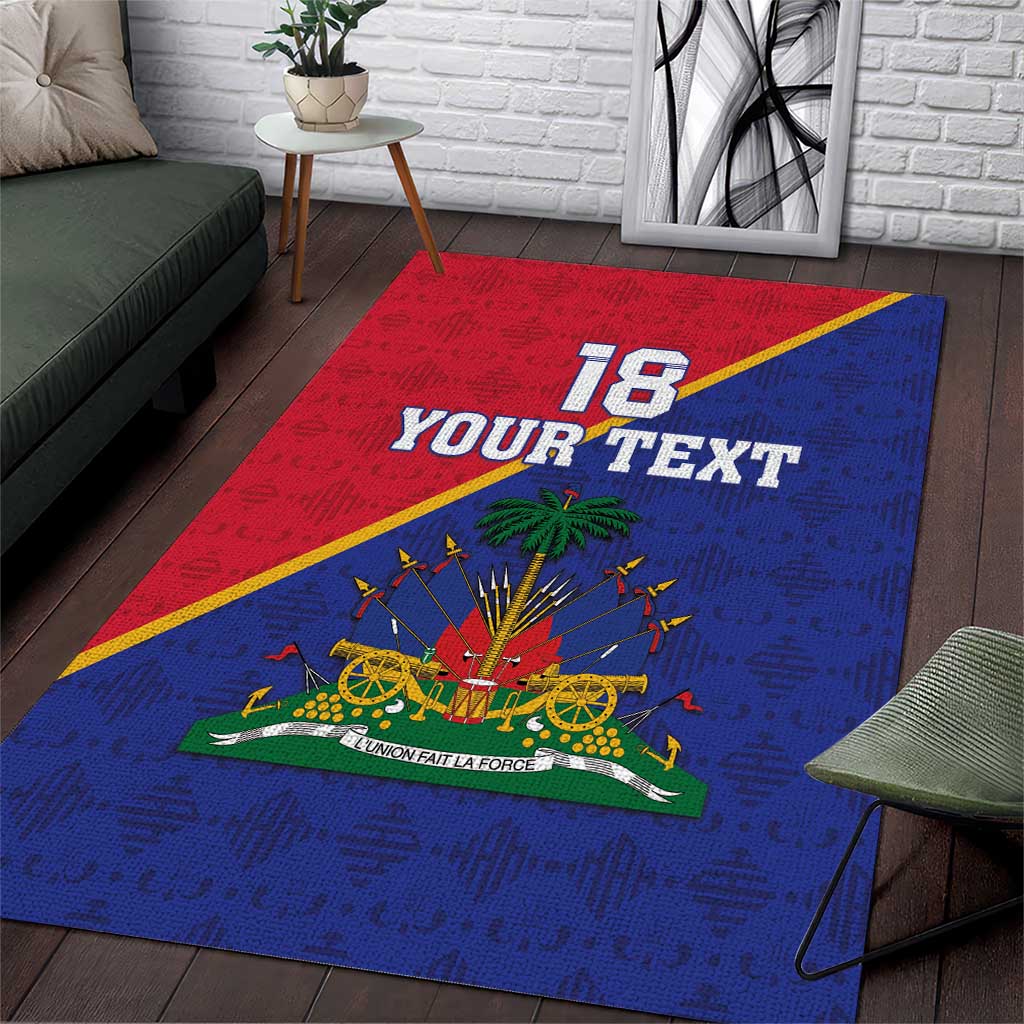 Custom Haiti Football Area Rug Les Grenadiers