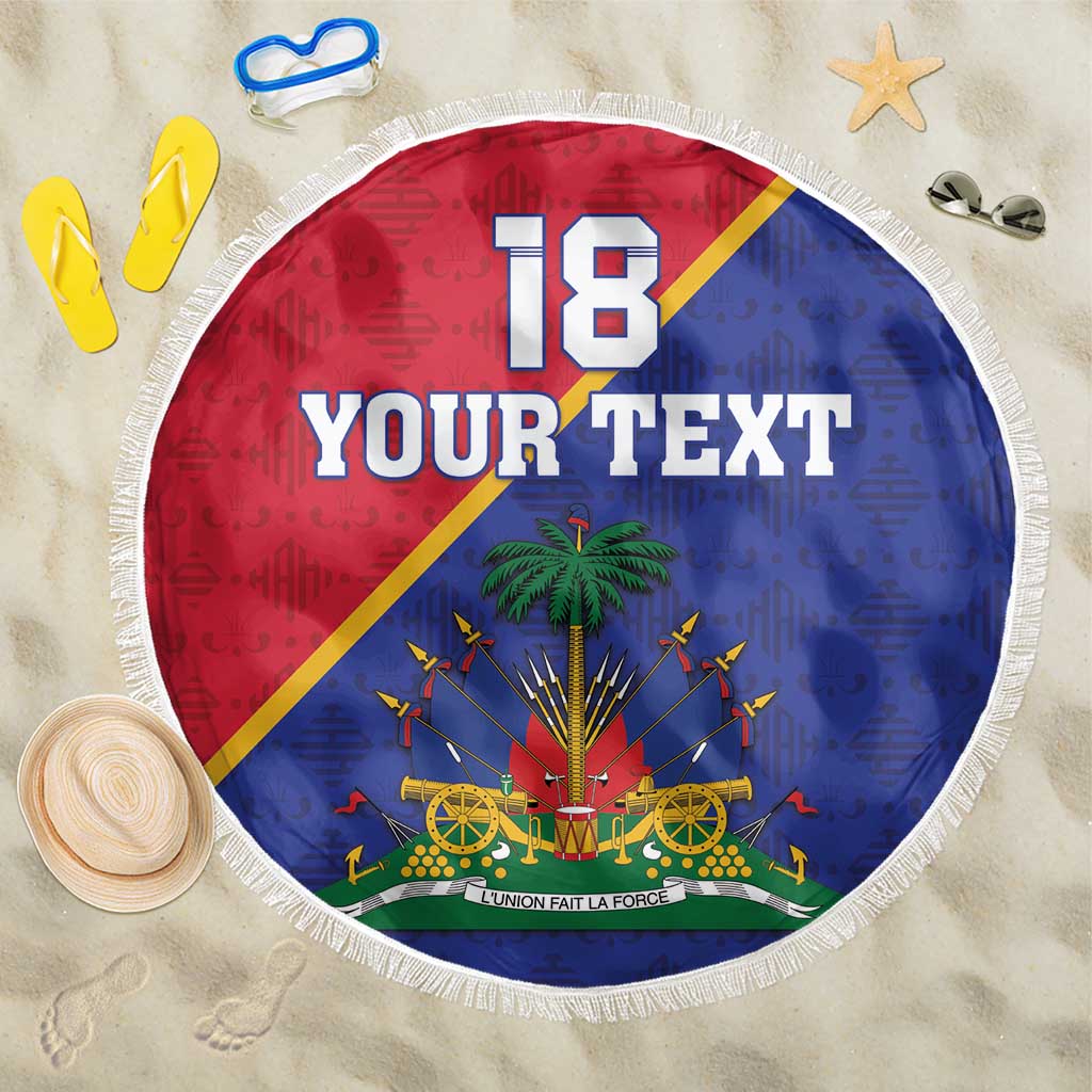 Custom Haiti Football Beach Blanket Les Grenadiers
