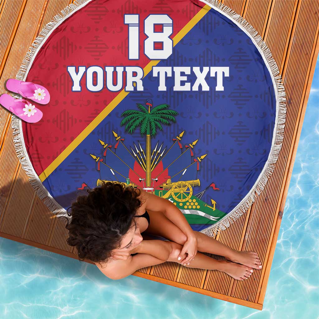 Custom Haiti Football Beach Blanket Les Grenadiers