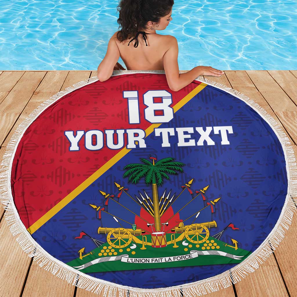 Custom Haiti Football Beach Blanket Les Grenadiers