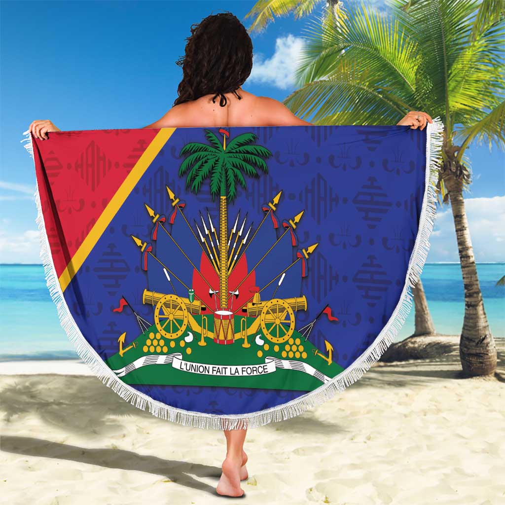 Custom Haiti Football Beach Blanket Les Grenadiers