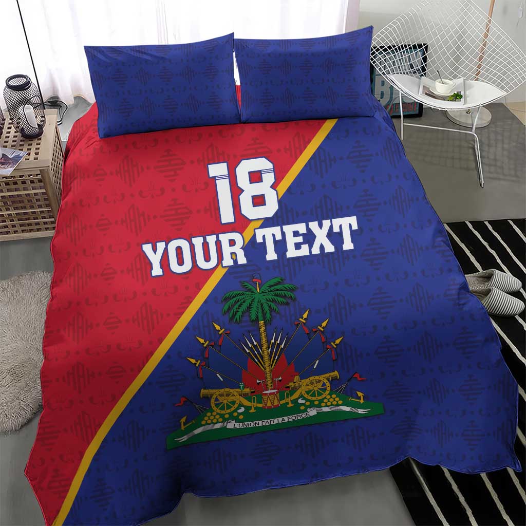 Custom Haiti Football Bedding Set Les Grenadiers