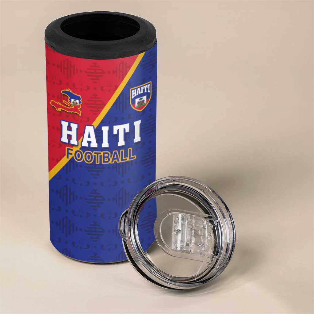 Custom Haiti Football 4 in 1 Can Cooler Tumbler Les Grenadiers