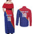 Custom Haiti Football Couples Matching Off Shoulder Maxi Dress and Long Sleeve Button Shirt Les Grenadiers