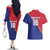 Custom Haiti Football Couples Matching Off The Shoulder Long Sleeve Dress and Hawaiian Shirt Les Grenadiers