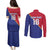 Custom Haiti Football Couples Matching Puletasi and Long Sleeve Button Shirt Les Grenadiers