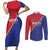 Custom Haiti Football Couples Matching Short Sleeve Bodycon Dress and Long Sleeve Button Shirt Les Grenadiers