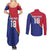Custom Haiti Football Couples Matching Summer Maxi Dress and Long Sleeve Button Shirt Les Grenadiers