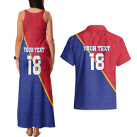Custom Haiti Football Couples Matching Tank Maxi Dress and Hawaiian Shirt Les Grenadiers