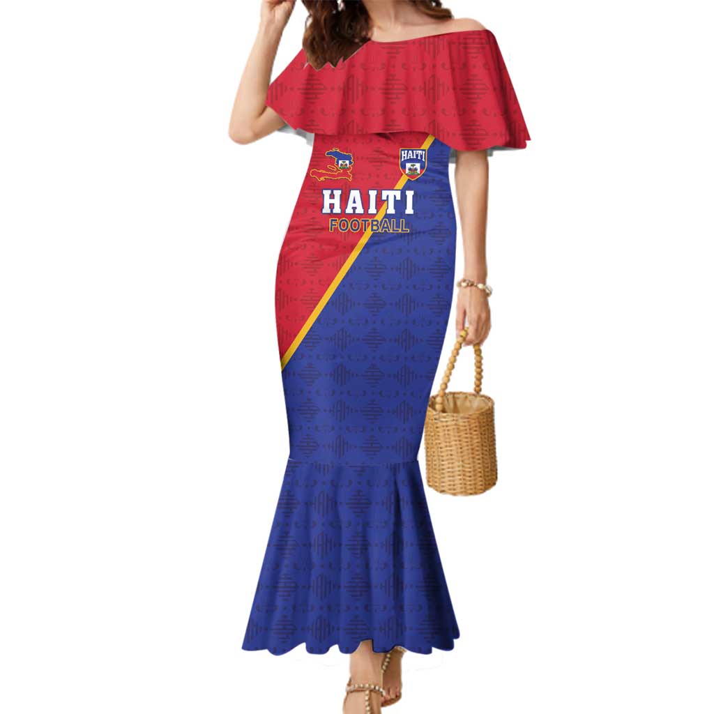 Custom Haiti Football Family Matching Mermaid Dress and Hawaiian Shirt Les Grenadiers