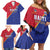 Custom Haiti Football Family Matching Off Shoulder Short Dress and Hawaiian Shirt Les Grenadiers
