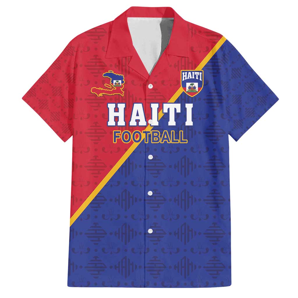 Custom Haiti Football Family Matching Off Shoulder Short Dress and Hawaiian Shirt Les Grenadiers