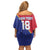 Custom Haiti Football Family Matching Off Shoulder Short Dress and Hawaiian Shirt Les Grenadiers