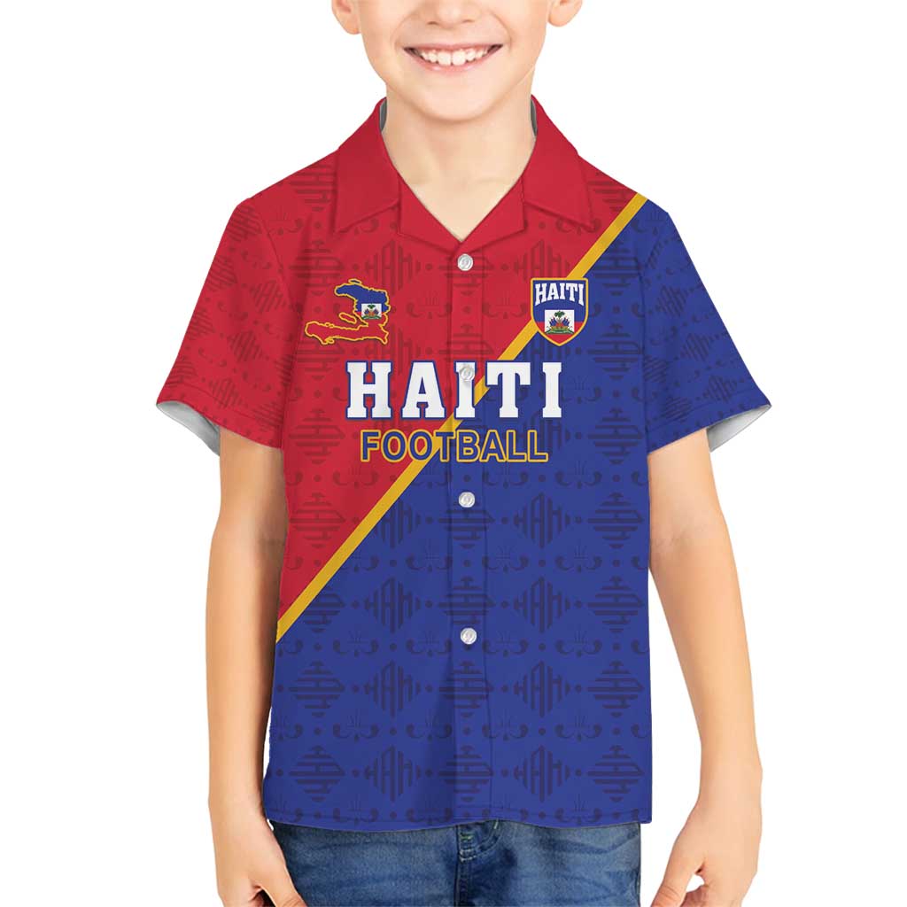 Custom Haiti Football Family Matching Off Shoulder Short Dress and Hawaiian Shirt Les Grenadiers