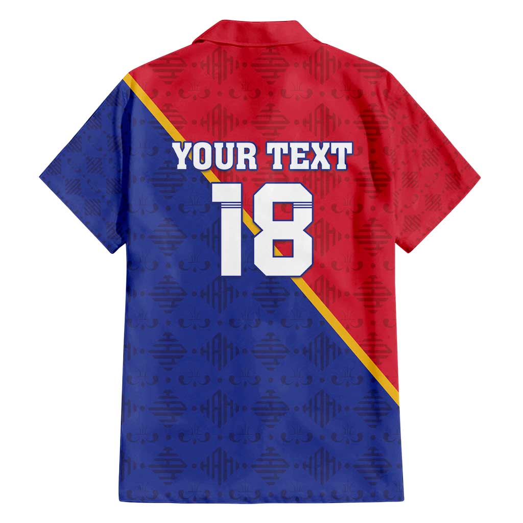 Custom Haiti Football Family Matching Puletasi and Hawaiian Shirt Les Grenadiers