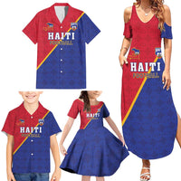 Custom Haiti Football Family Matching Summer Maxi Dress and Hawaiian Shirt Les Grenadiers