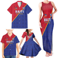 Custom Haiti Football Family Matching Tank Maxi Dress and Hawaiian Shirt Les Grenadiers