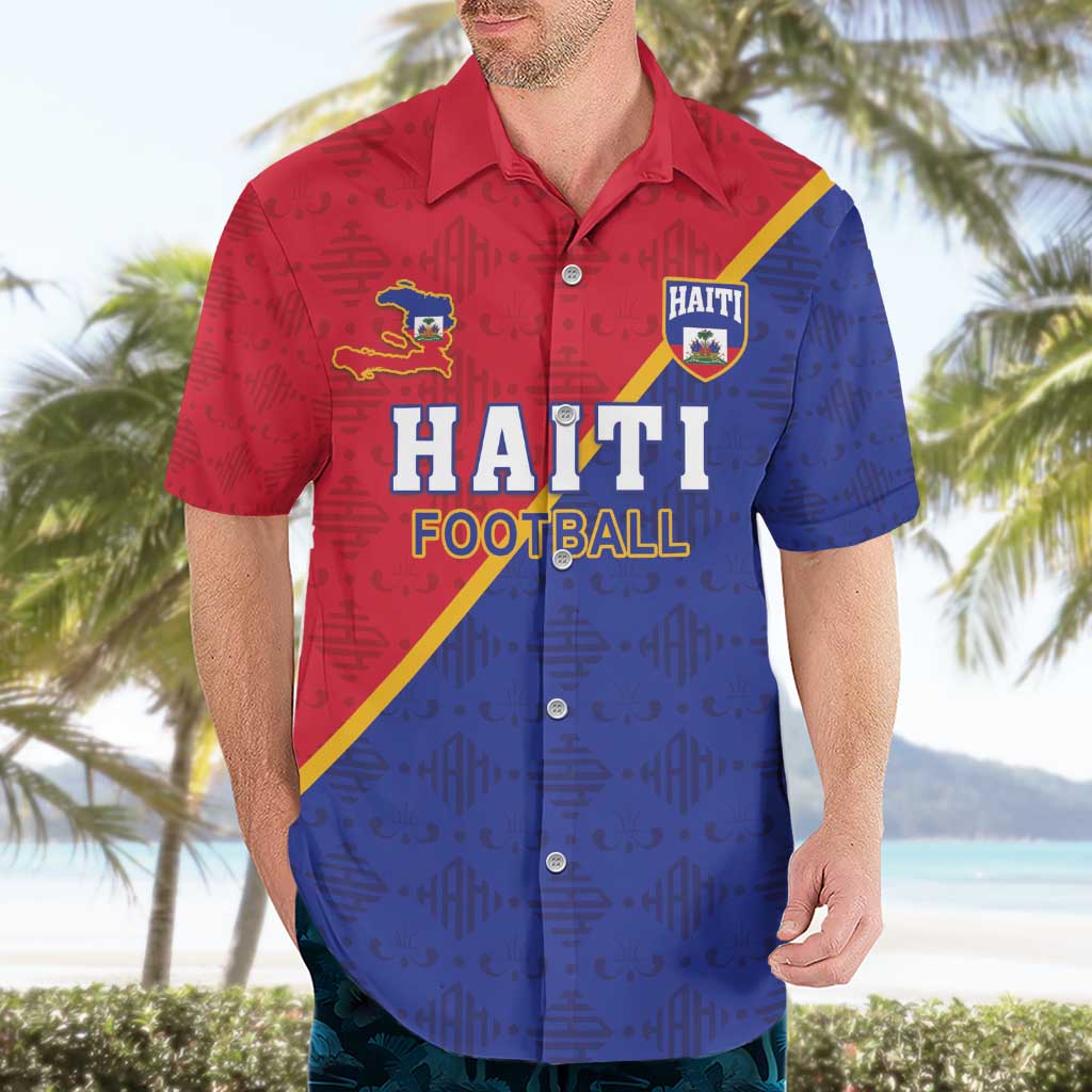 Custom Haiti Football Hawaiian Shirt Les Grenadiers
