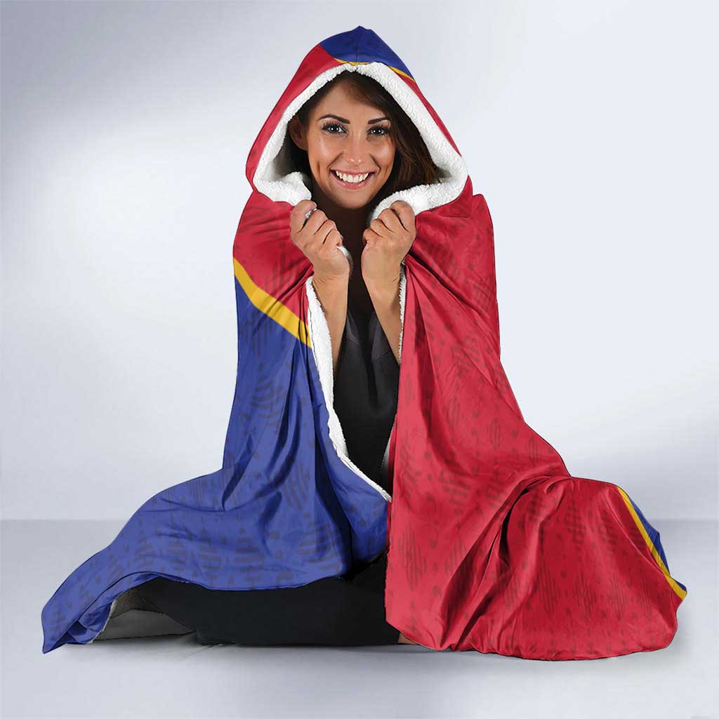 Custom Haiti Football Hooded Blanket Les Grenadiers