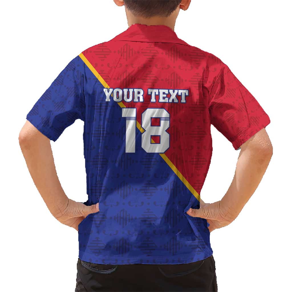 Custom Haiti Football Kid Hawaiian Shirt Les Grenadiers