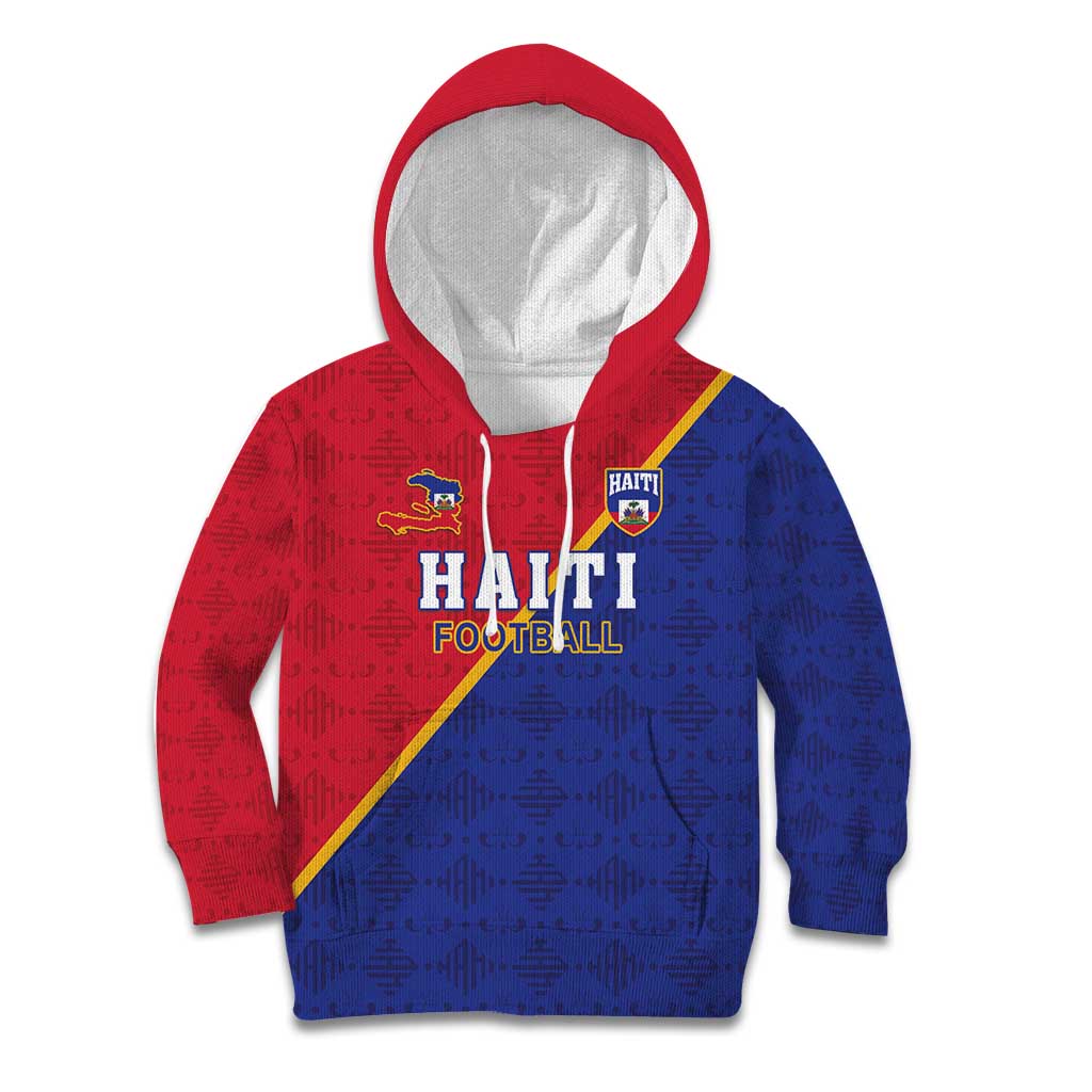 Custom Haiti Football Kid Hoodie Les Grenadiers
