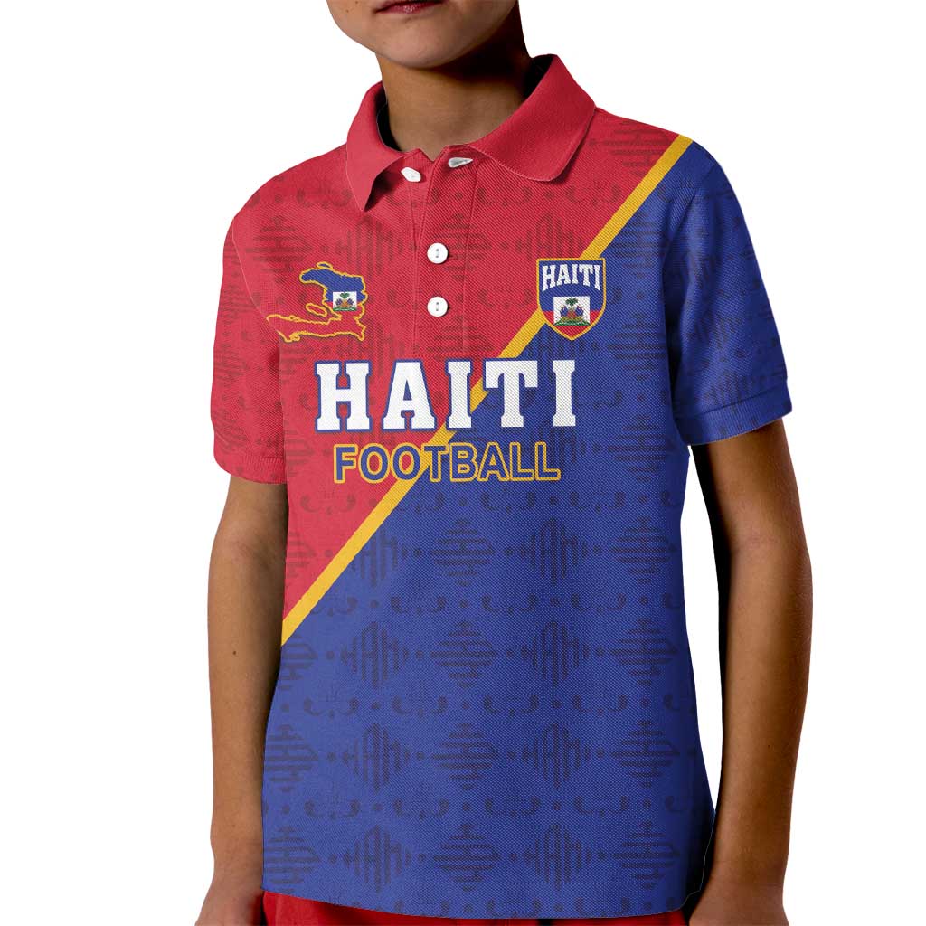 Custom Haiti Football Kid Polo Shirt Les Grenadiers