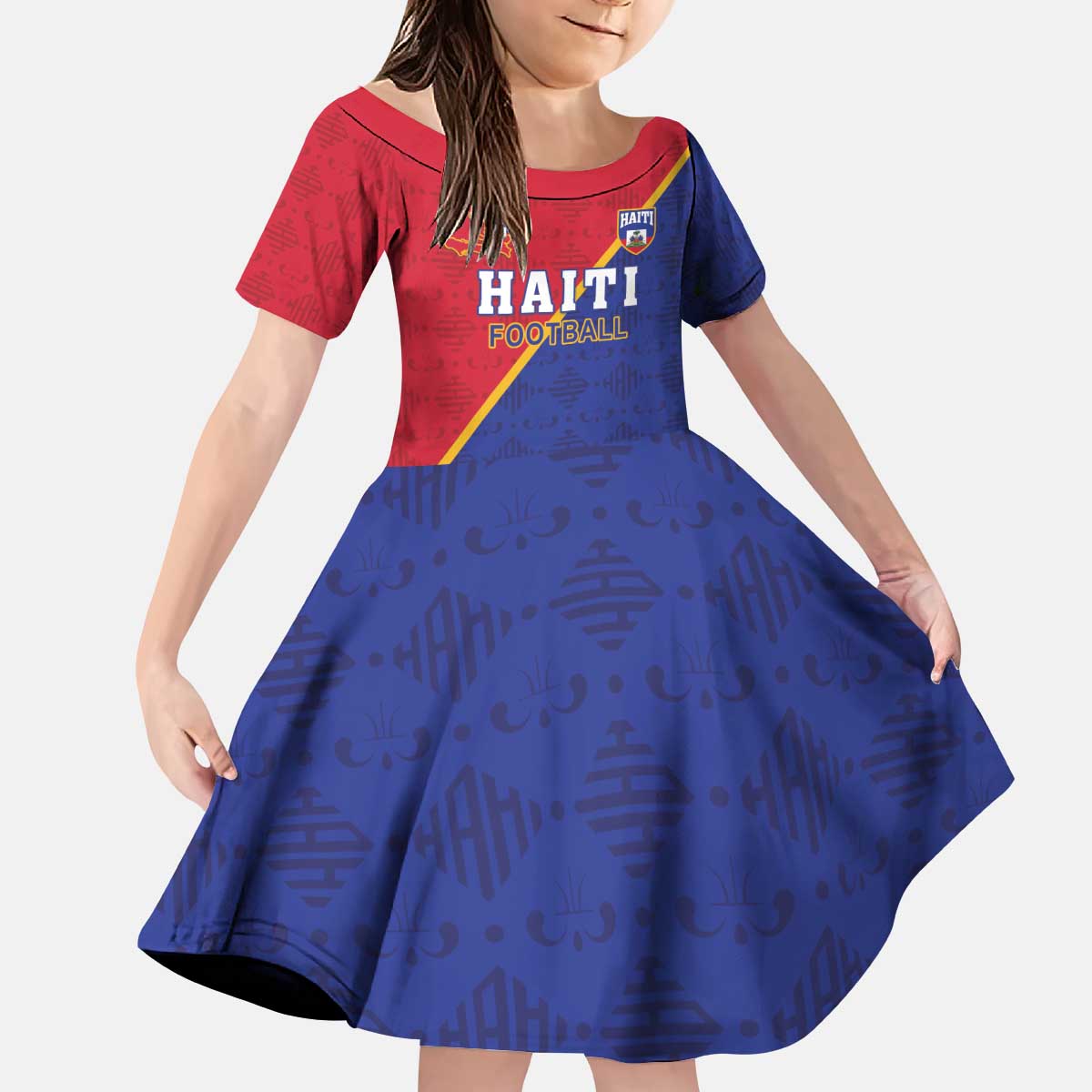 Custom Haiti Football Kid Short Sleeve Dress Les Grenadiers
