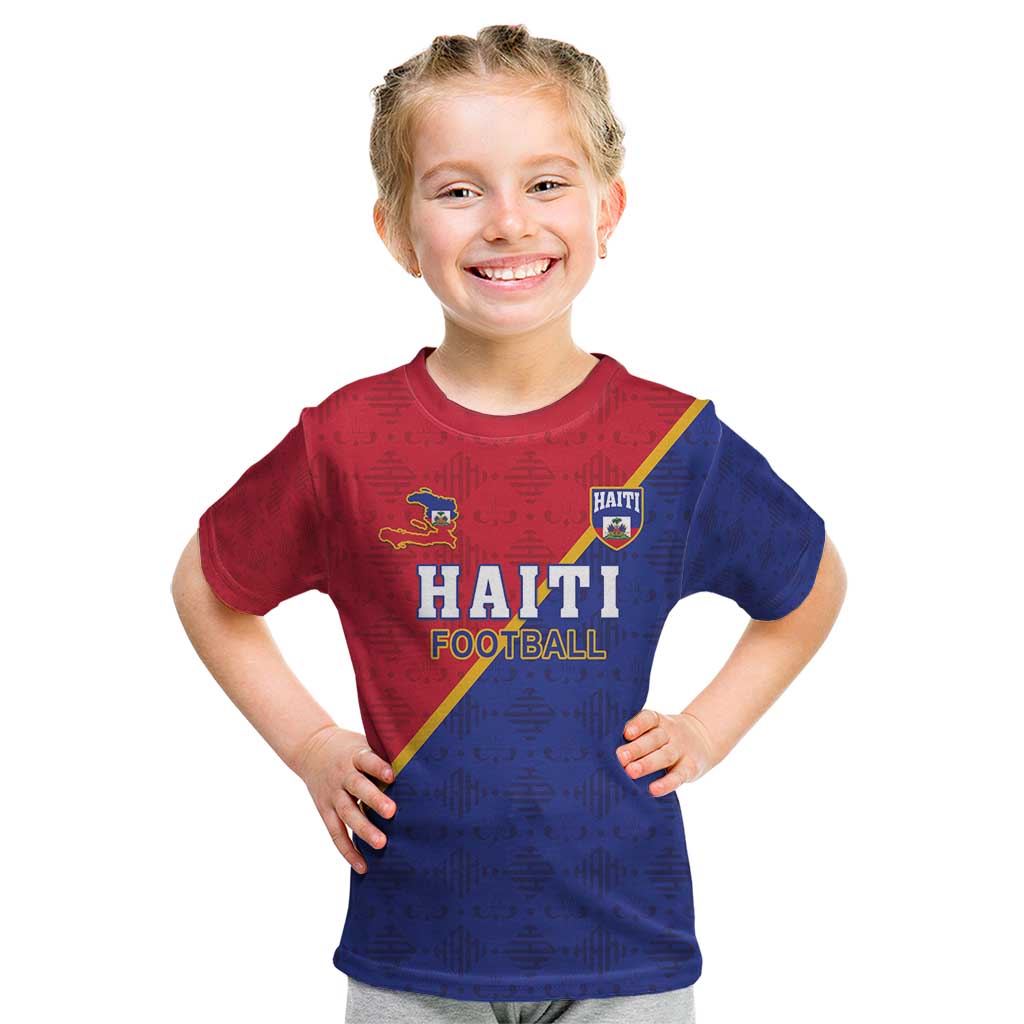Custom Haiti Football Kid T Shirt Les Grenadiers