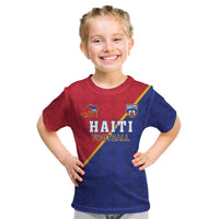 Custom Haiti Football Kid T Shirt Les Grenadiers